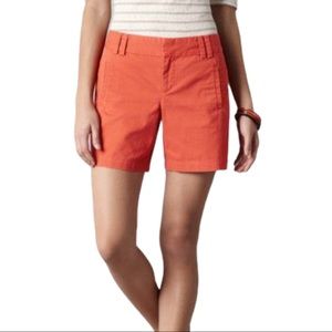 Loft Cotton Front Welt Pocket Shorts Coral